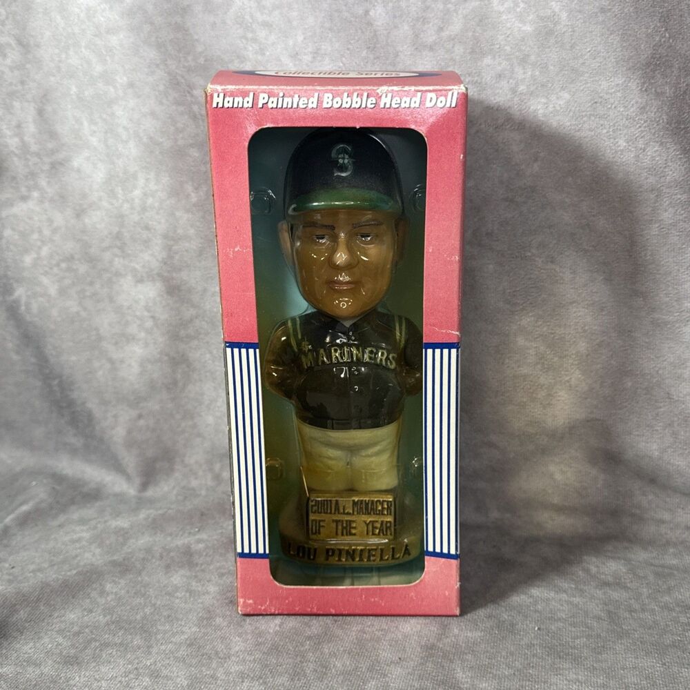 Lou Piniella 2001 A.L. Manager of The Year Hand Painted Bobble Head Mariners